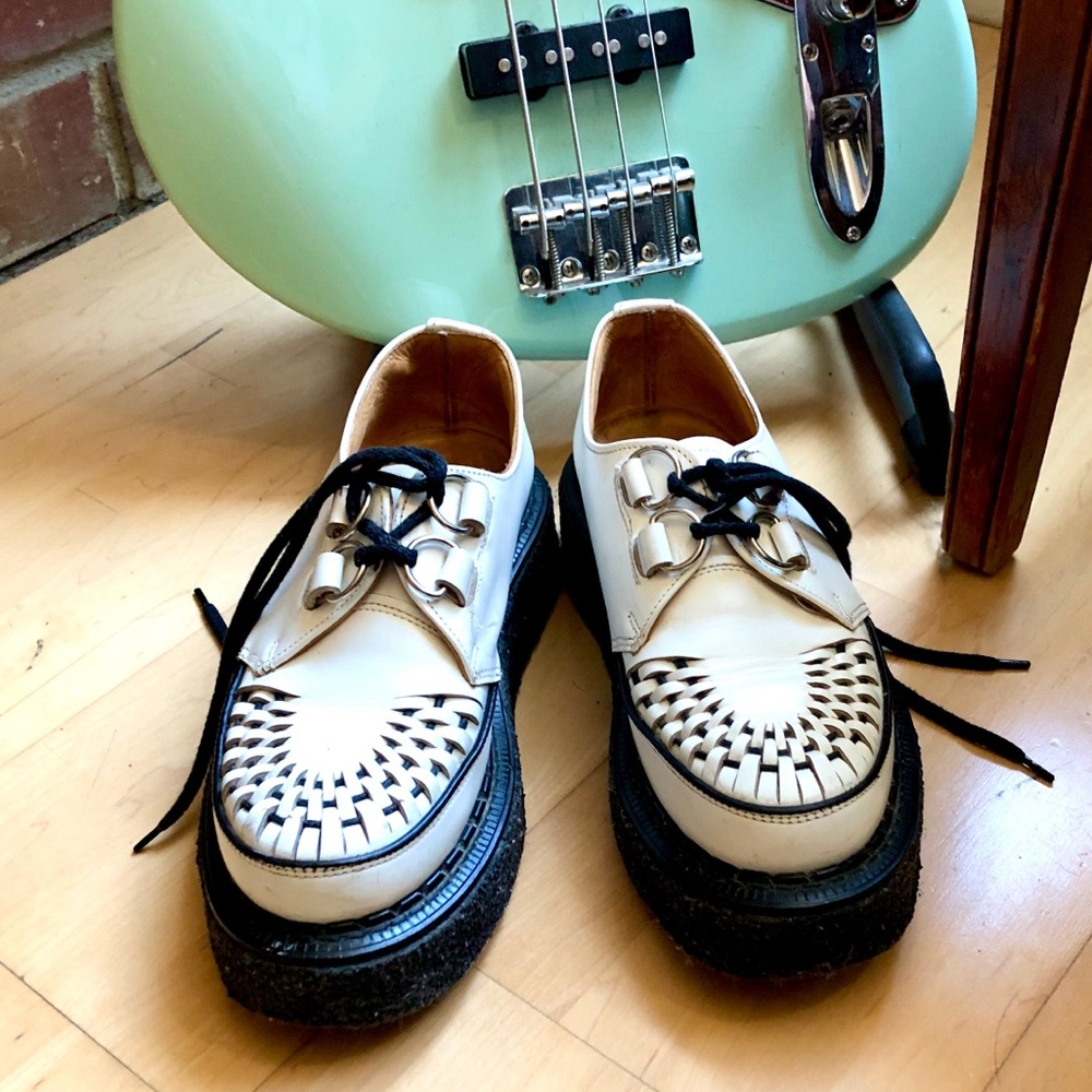 COPY - George Cox white D ring creepers shoes UK5 US8 doc
